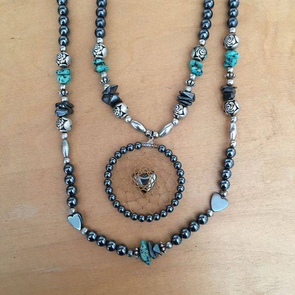 Native American Turquoise Dream Catcher Necklace - Picture 5 of 7